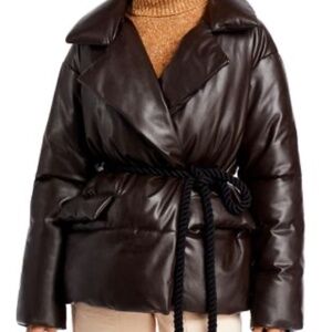 A.L.C. Liam Faux Leather Puffer Jacket-NWT-XS